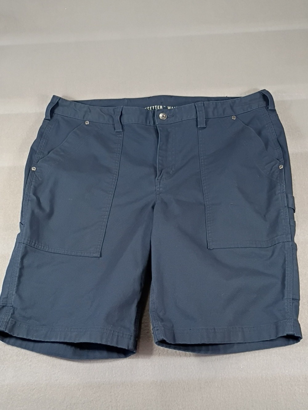 EUC Duluth Navy Curvesetter Waistband Cargo Shorts Women's Size 16 Summer Work